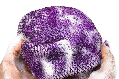2PCS African Net Sponge Body Scrubber for Exfoliating and Bathing - Purple & Pink V1263-JX-6508-1