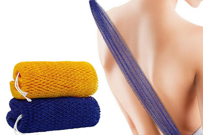 2PCS African Net Sponge Body Scrubber for Exfoliating and Bathing - Blue & Yellow V1263-JX-6508-2