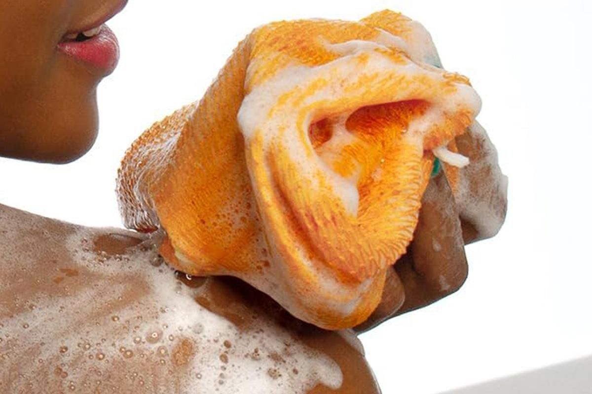 2PCS African Net Sponge Body Scrubber for Exfoliating and Bathing - Blue & Yellow V1263-JX-6508-2