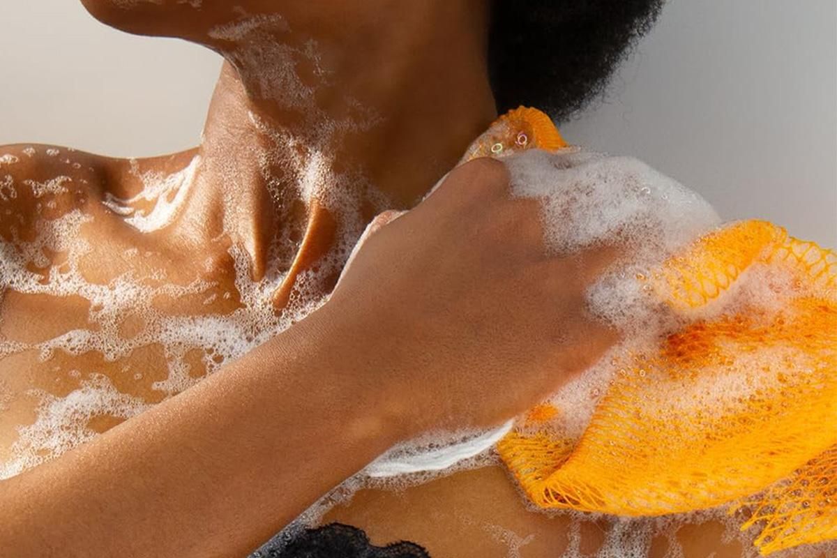 2PCS African Net Sponge Body Scrubber for Exfoliating and Bathing - Blue & Yellow V1263-JX-6508-2