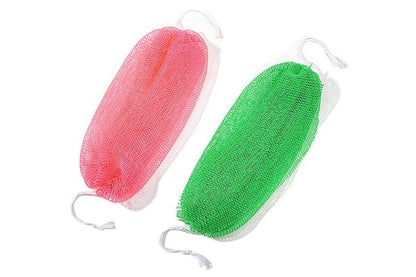 2PCS African Net Sponge Body Scrubber for Exfoliating and Bathing - Green & Pink V1263-JX-6508-3