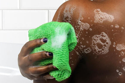 2PCS African Net Sponge Body Scrubber for Exfoliating and Bathing - Green & Pink V1263-JX-6508-3