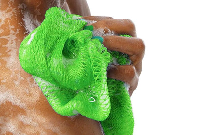 2PCS African Net Sponge Body Scrubber for Exfoliating and Bathing - Green & Pink V1263-JX-6508-3