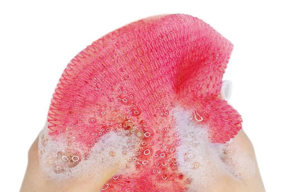 2PCS African Net Sponge Body Scrubber for Exfoliating and Bathing - Green & Pink V1263-JX-6508-3