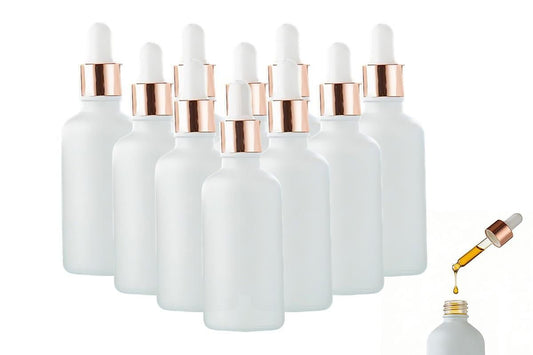 10 Pack Glass Dropper Bottles Rose Gold Caps for Essential Oils - 15ml V1263-JX-6509-1