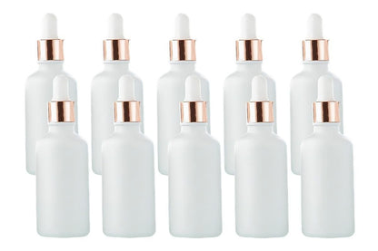 10 Pack Glass Dropper Bottles Rose Gold Caps for Essential Oils - 15ml V1263-JX-6509-1