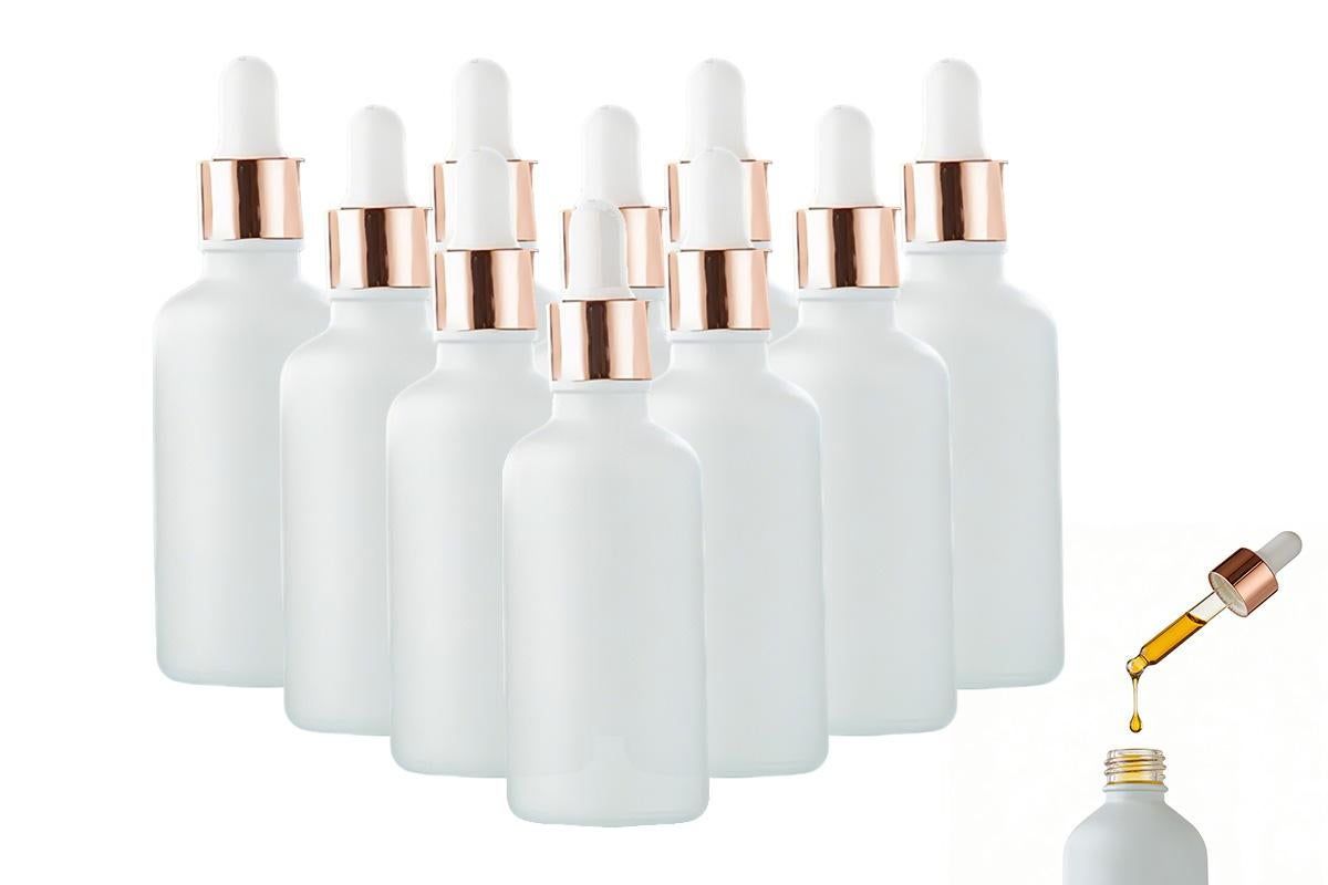 10 Pack Glass Dropper Bottles Rose Gold Caps for Essential Oils - 30ml V1263-JX-6509-2