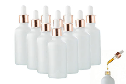 10 Pack Glass Dropper Bottles Rose Gold Caps for Essential Oils - 30ml V1263-JX-6509-2