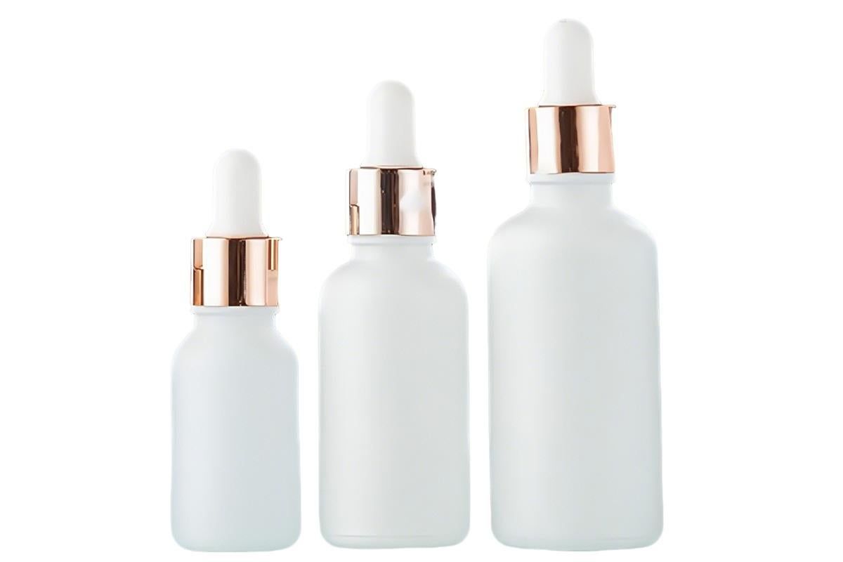 10 Pack Glass Dropper Bottles Rose Gold Caps for Essential Oils - 30ml V1263-JX-6509-2