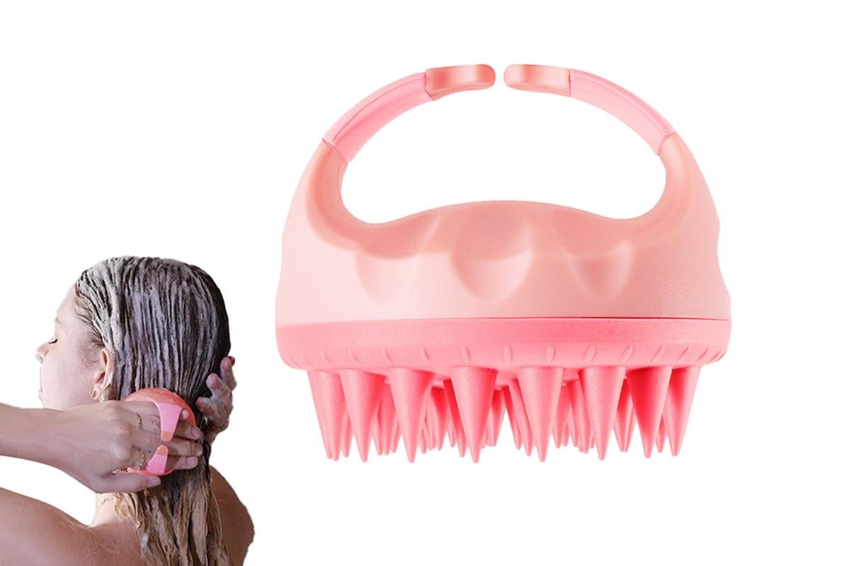 Hair Scalp Massager Shampoo Brush -Pink V1263-JX-6511-1