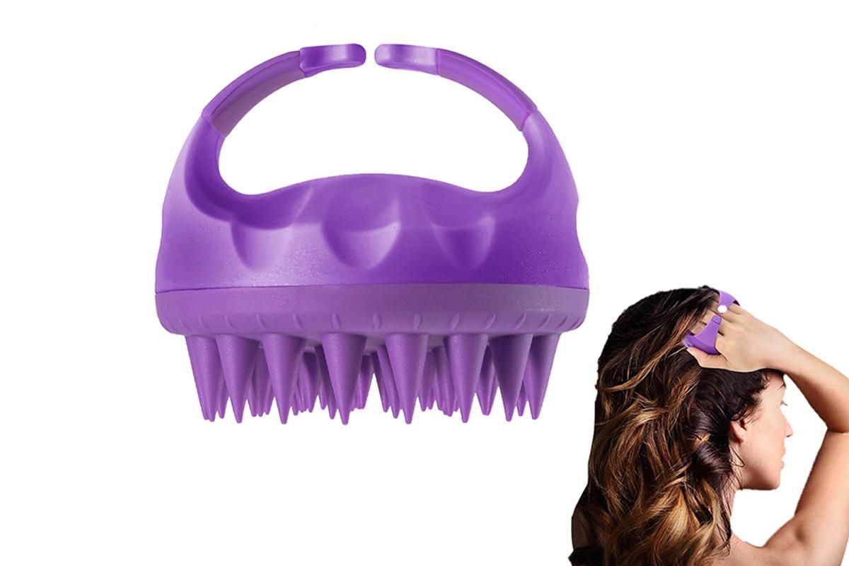 Hair Scalp Massager Shampoo Brush -Purple V1263-JX-6511-3