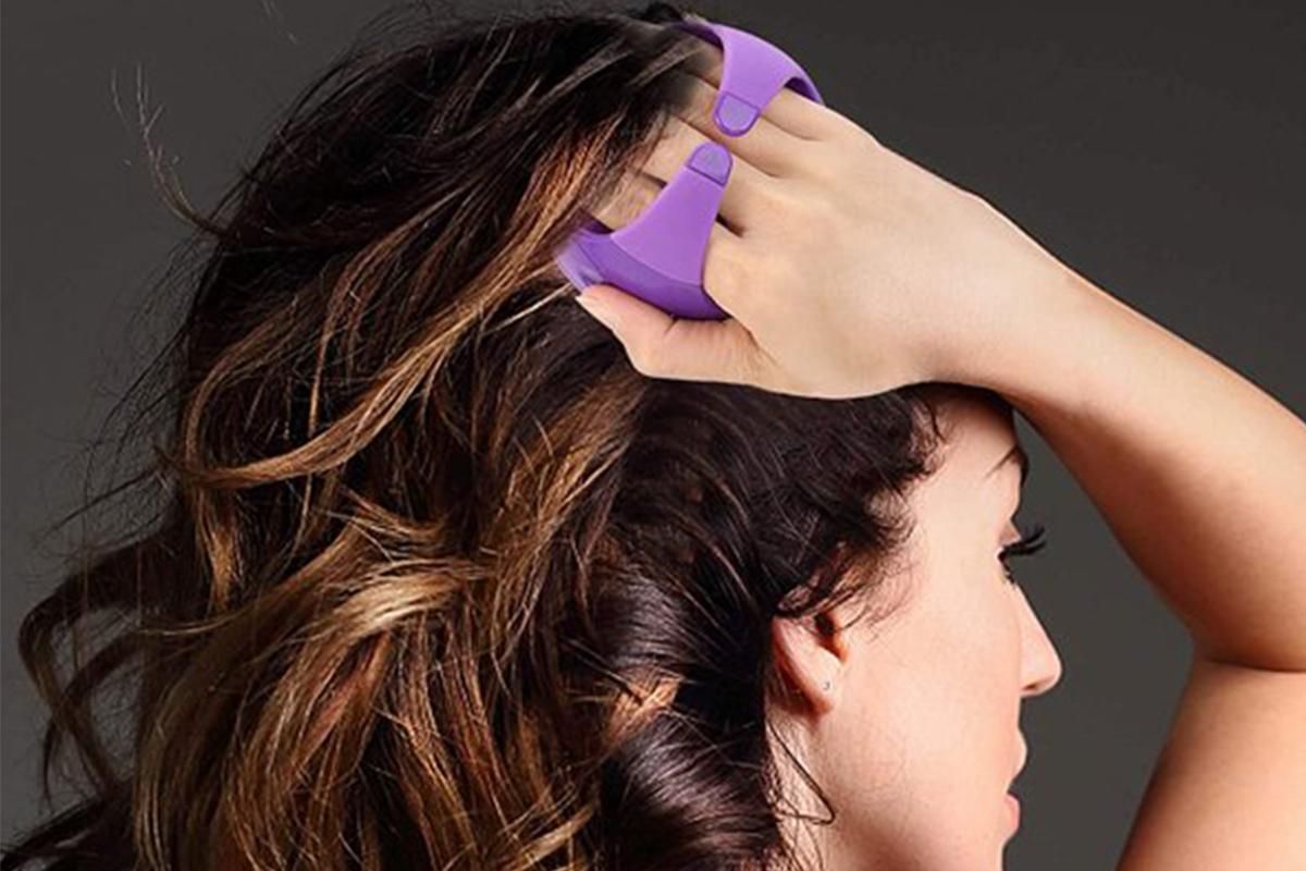 Hair Scalp Massager Shampoo Brush -Purple V1263-JX-6511-3