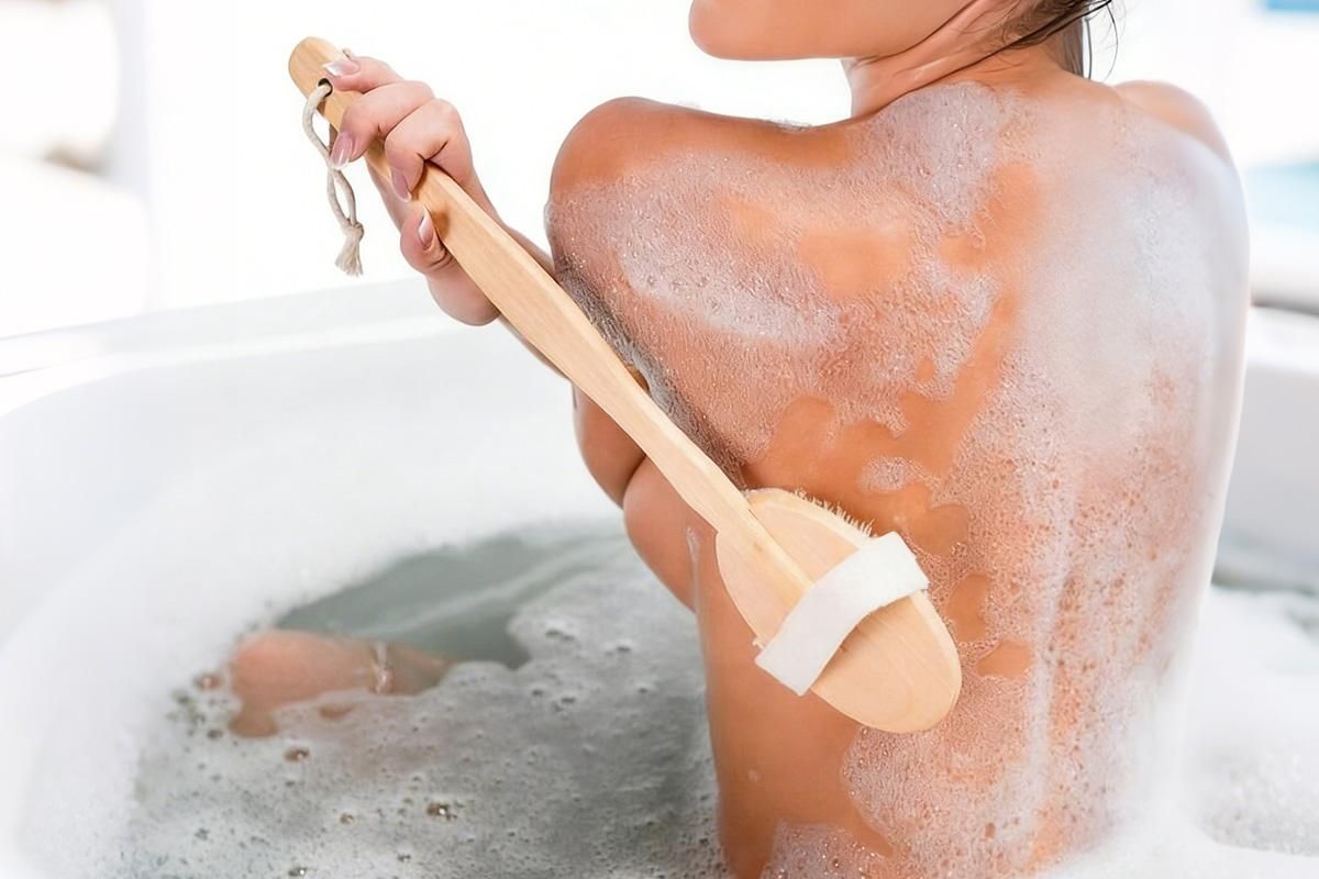 2 Pieces Long Handle Back Shower Brush with Detachable Hand Strap V1263-JX-6513