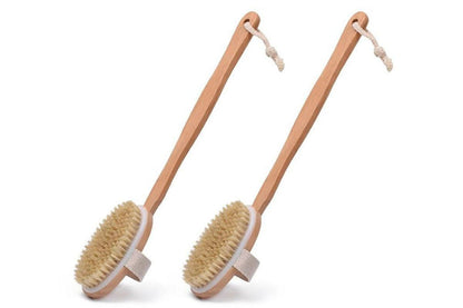 2 Pieces Long Handle Back Shower Brush with Detachable Hand Strap V1263-JX-6513