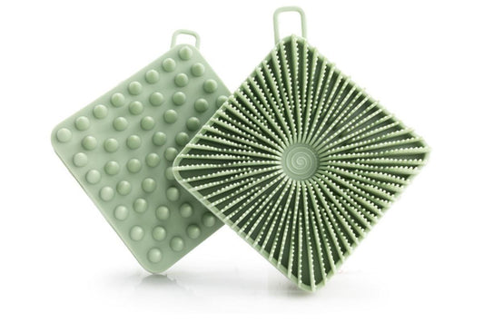 Dual Sided 2 In 1 Silicone Body Shower Scrubber Body Brush Buffer Scrubber - Green V1263-JX-6514-1