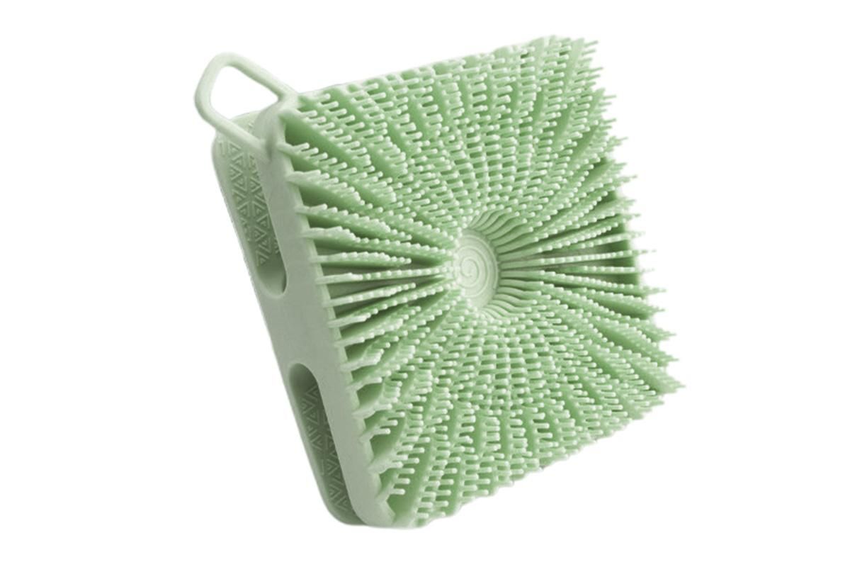 Dual Sided 2 In 1 Silicone Body Shower Scrubber Body Brush Buffer Scrubber - Green V1263-JX-6514-1