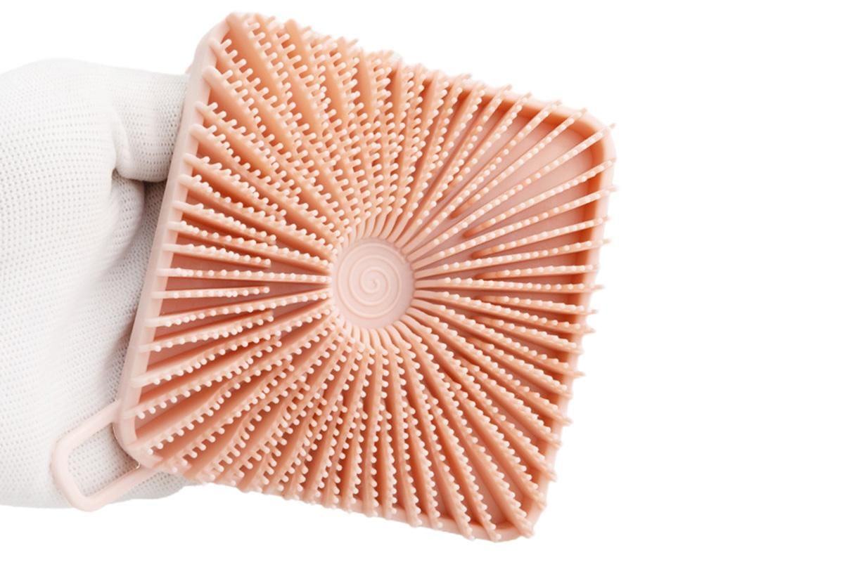 Dual Sided 2 In 1 Silicone Body Shower Scrubber Body Brush Buffer Scrubber - Pink V1263-JX-6514-2