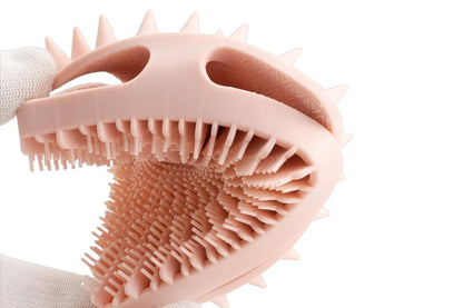 Dual Sided 2 In 1 Silicone Body Shower Scrubber Body Brush Buffer Scrubber - Pink V1263-JX-6514-2