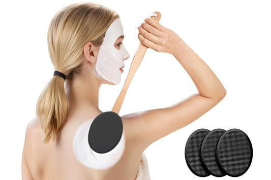 Back and Foot Lotion Applicator with 4 Replacement Pads Sunscreen Applicator Tool - Black V1263-JX-6515-1