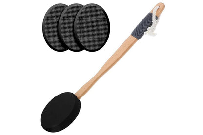 Back and Foot Lotion Applicator with 4 Replacement Pads Sunscreen Applicator Tool - Black V1263-JX-6515-1