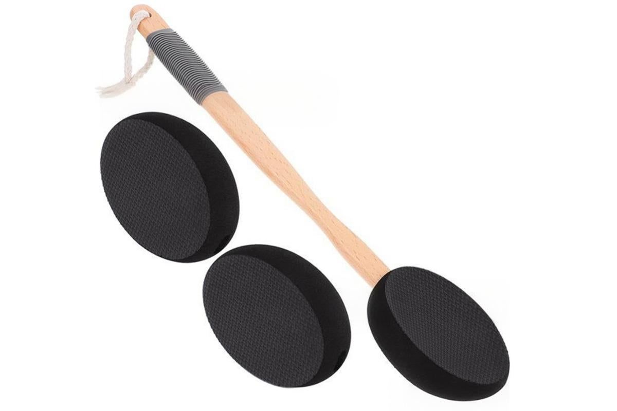 Back and Foot Lotion Applicator with 4 Replacement Pads Sunscreen Applicator Tool - Black V1263-JX-6515-1