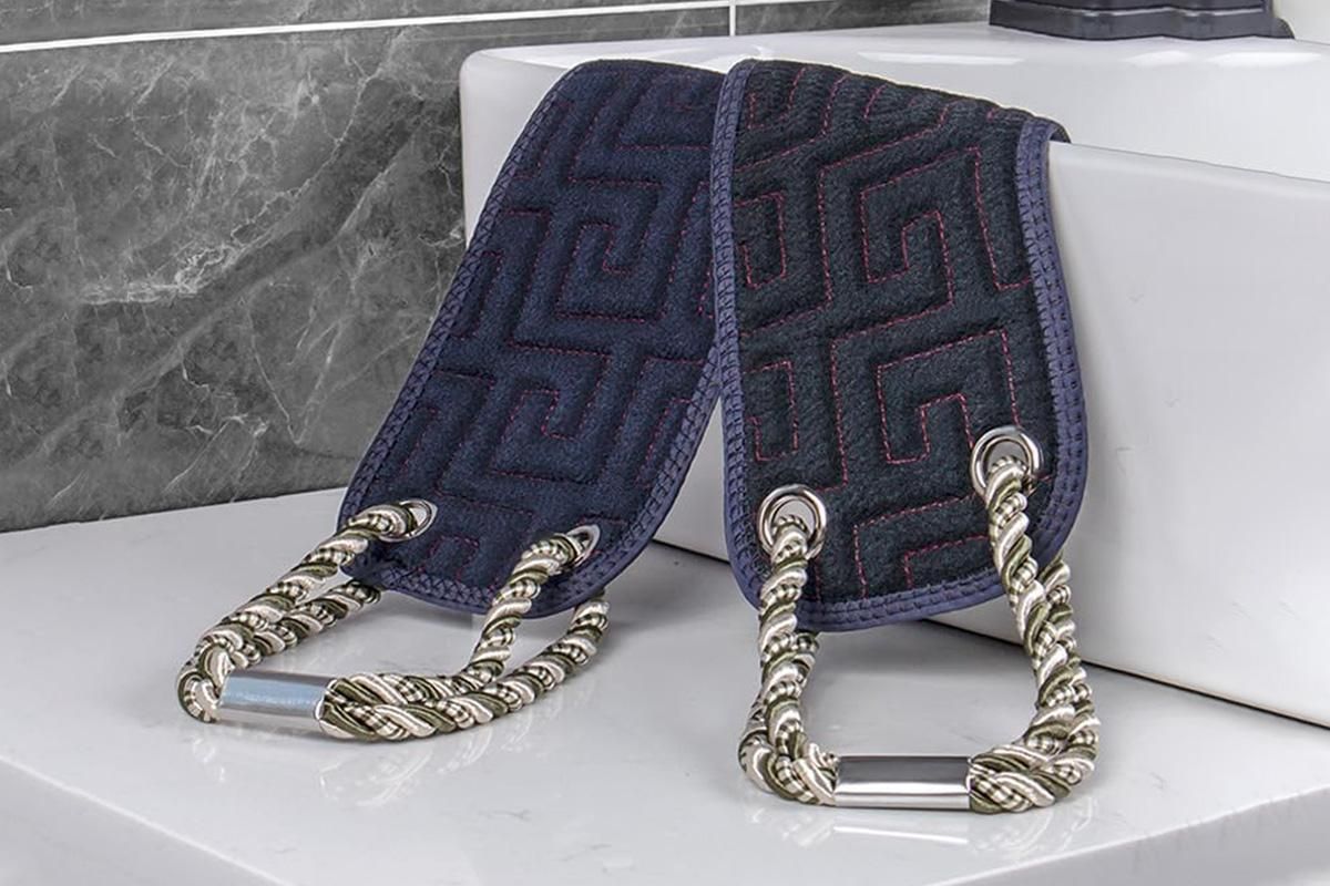Bath Shower Exfoliating Back Strap Double-Sided Back Scrub Towel V1263-JX-6516