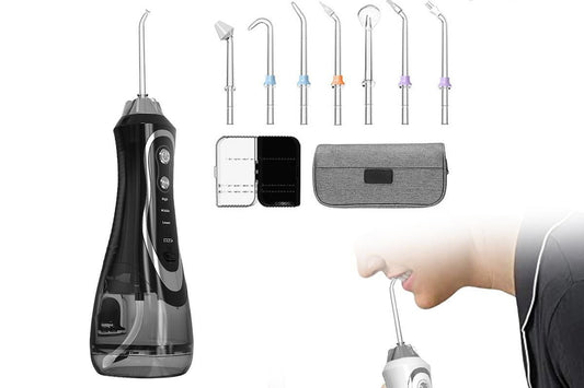 Cordless Electric Water Flosser Dental Oral Irrigator Water Teeth Cleaner Picks for Home Travel with 7 Jet V1263-JX-6518