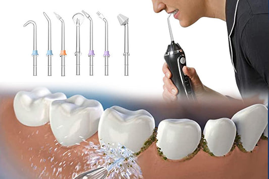 Cordless Electric Water Flosser Dental Oral Irrigator Water Teeth Cleaner Picks for Home Travel with 7 Jet V1263-JX-6518