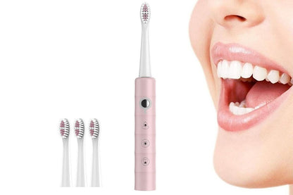Electric Toothbrush for Adults Powerful Sonic Toothbrush 6 Modes with 4 Replacement Brush Heads - Black V1263-JX-6519-1