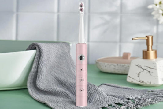 Electric Toothbrush for Adults Powerful Sonic Toothbrush 6 Modes with 4 Replacement Brush Heads - Pink V1263-JX-6519-2