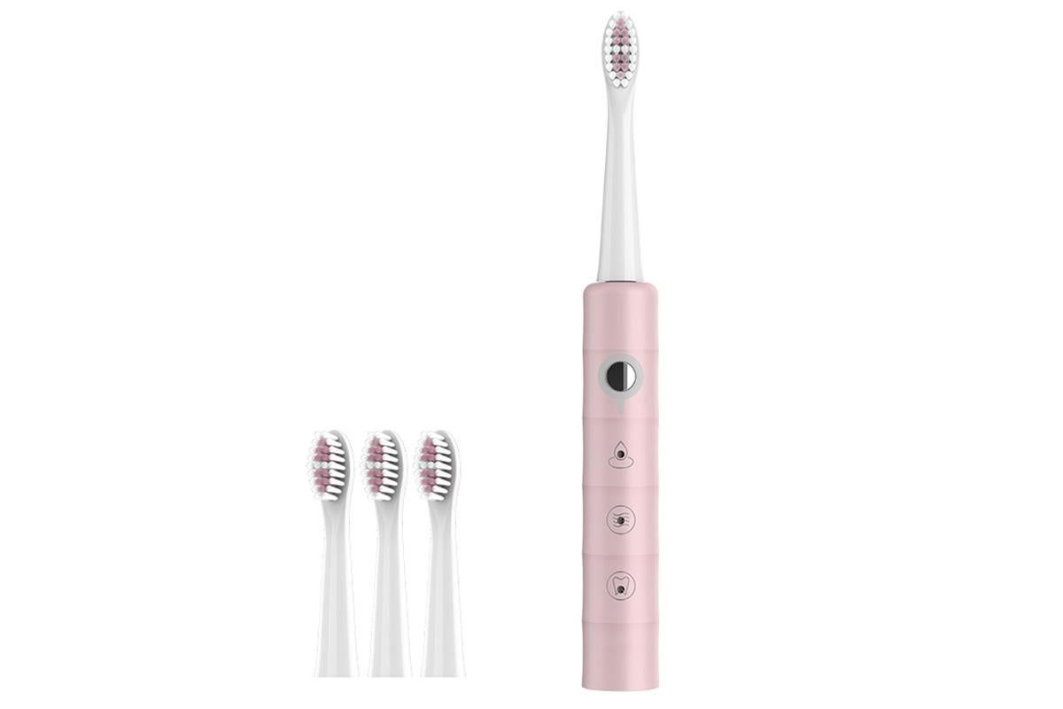 Electric Toothbrush for Adults Powerful Sonic Toothbrush 6 Modes with 4 Replacement Brush Heads - Pink V1263-JX-6519-2