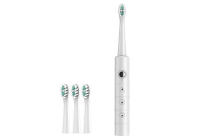 Electric Toothbrush for Adults Powerful Sonic Toothbrush 6 Modes with 4 Replacement Brush Heads - White V1263-JX-6519-3