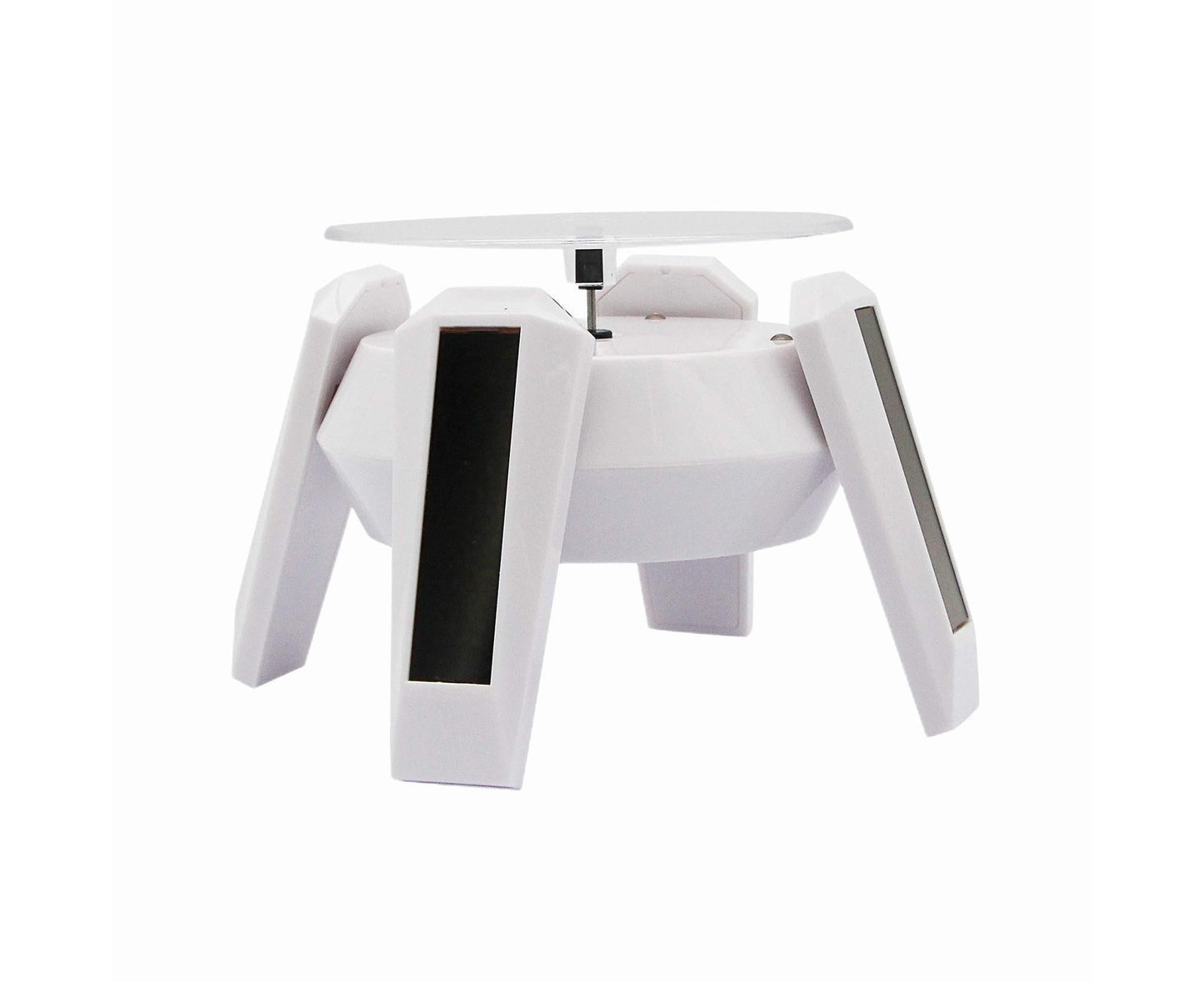 360-Degree Rotating Solar Display Stand Turntable Phone Holder with LED Light-White V1263-JX-652