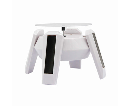 360-Degree Rotating Solar Display Stand Turntable Phone Holder with LED Light-White V1263-JX-652
