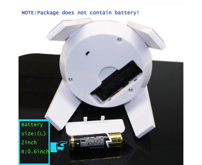 360-Degree Rotating Solar Display Stand Turntable Phone Holder with LED Light-White V1263-JX-652