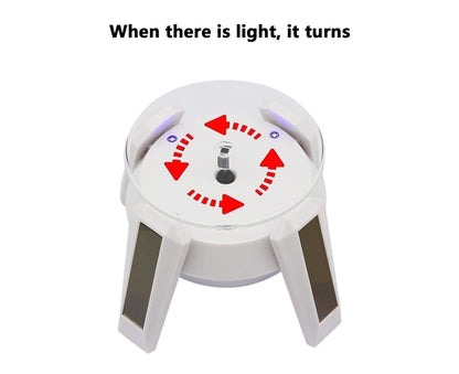 360-Degree Rotating Solar Display Stand Turntable Phone Holder with LED Light-White V1263-JX-652