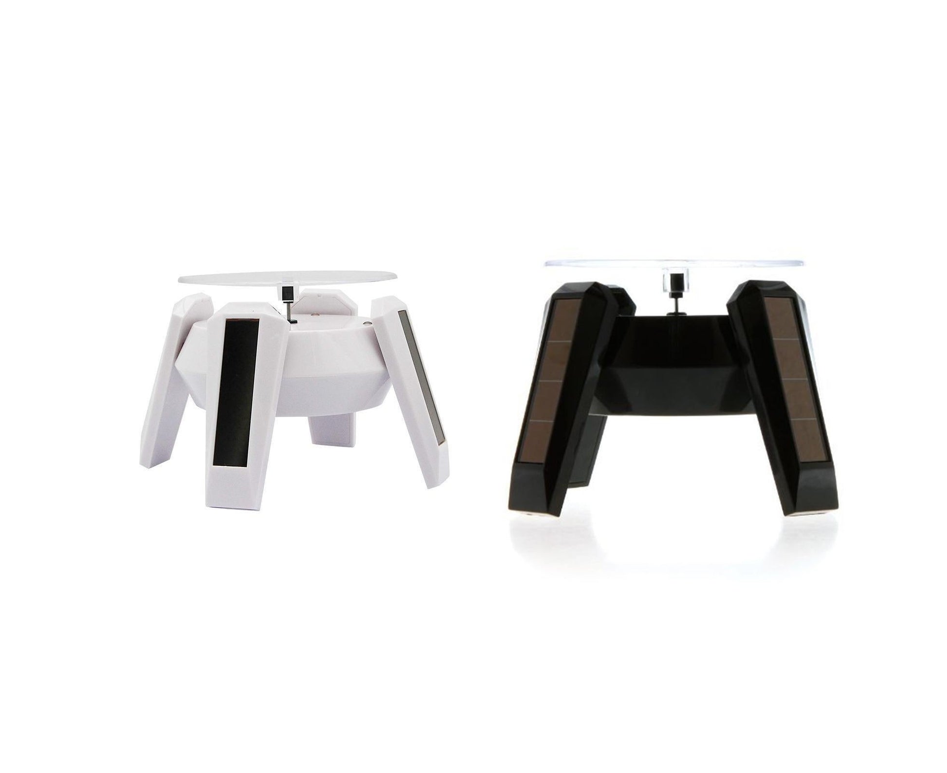 360-Degree Rotating Solar Display Stand Turntable Phone Holder with LED Light-White V1263-JX-652