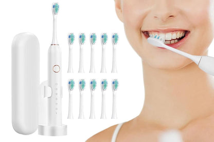 22000 VPM Electric Toothbrush for Adults with 10 Brush Heads and 6 Modes Toothbrush Sets - White V1263-JX-6521-1