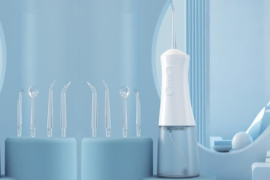 Cordless Rechargeable Portable Water Flosser for Teeth Gums Braces Care and Travel with 8 Flossing Tips V1263-JX-6522