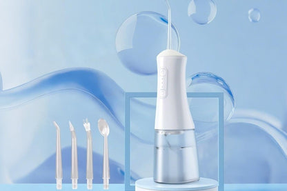 Cordless Rechargeable Portable Water Flosser for Teeth Gums Braces Care and Travel with 8 Flossing Tips V1263-JX-6522