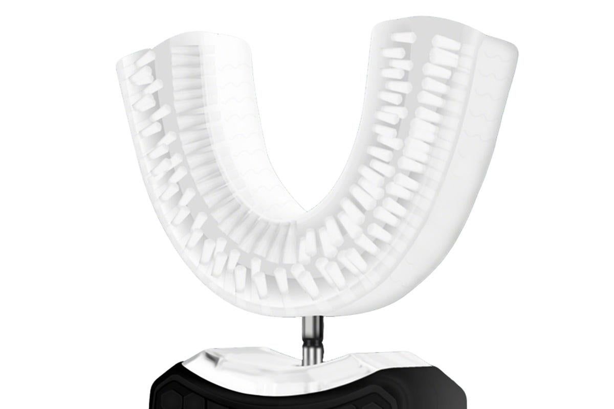 Rechargeable U-Shaped Electric Toothbrush Set for Daily Oral Care - Black V1263-JX-6524-2