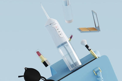 Cordless Portable Electric Water Flosser Teeth Cleaner Floss Irrigator With 4 Jet Tips - White V1263-JX-6528-2