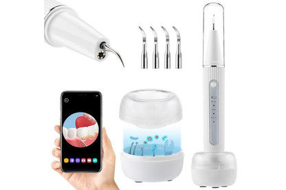 Teeth Cleaning Kit Plaque Remover Tartar Remover with 4 Replaceable Heads Rechargeable Teeth Cleaning Plaque V1263-JX-6531
