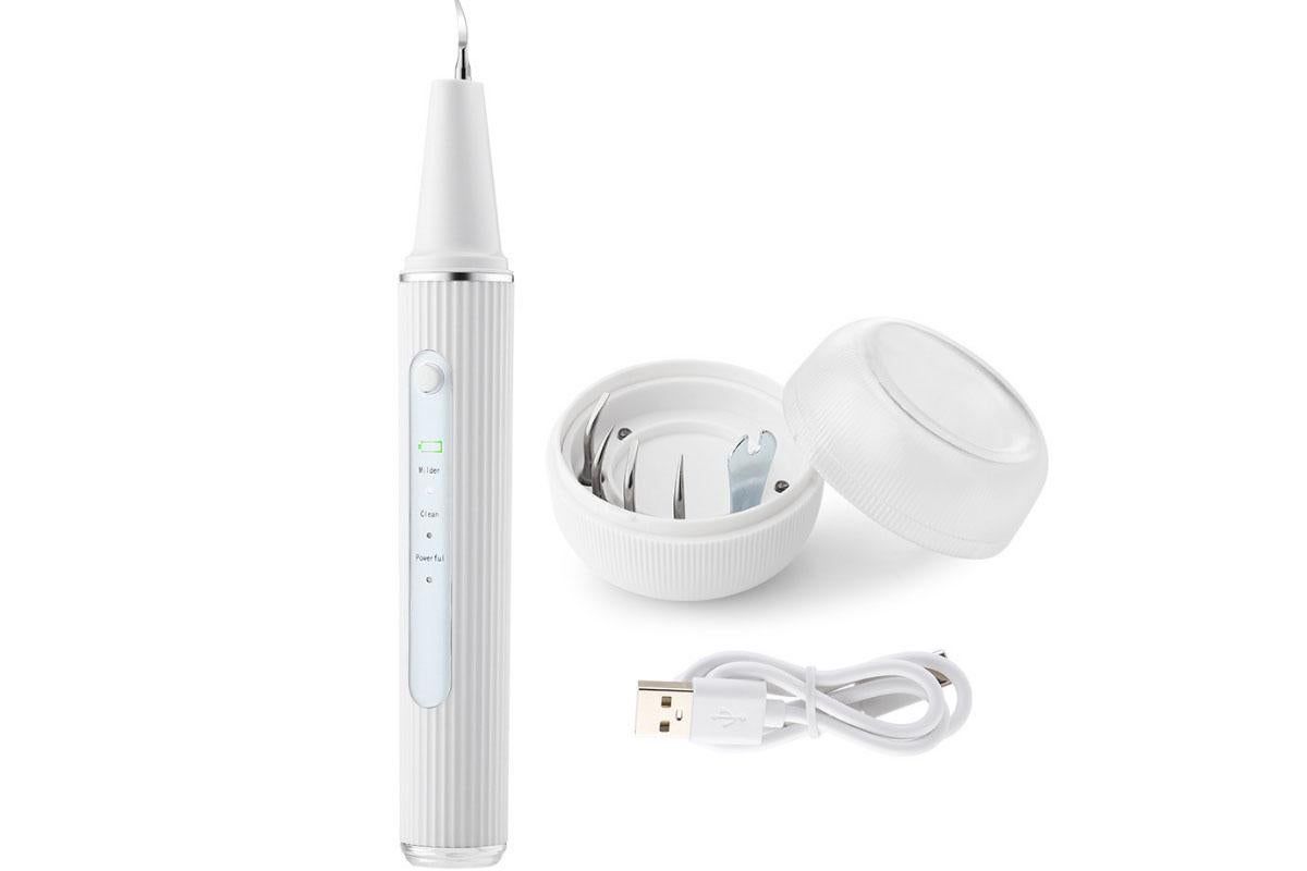 Teeth Cleaning Kit Plaque Remover Tartar Remover with 4 Replaceable Heads Rechargeable Teeth Cleaning Plaque V1263-JX-6531