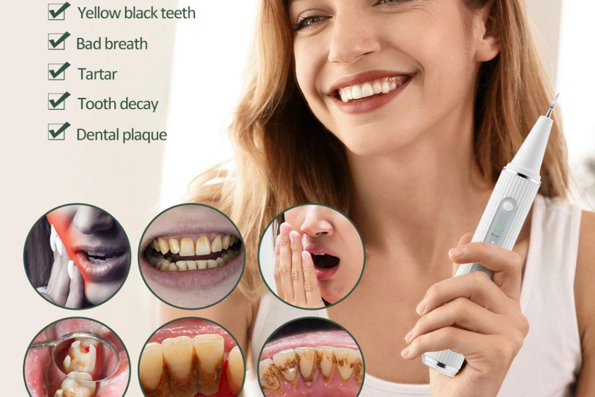 Teeth Cleaning Kit Plaque Remover Tartar Remover with 4 Replaceable Heads Rechargeable Teeth Cleaning Plaque V1263-JX-6531