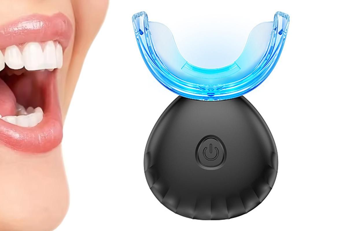 Portable Teeth Whitening Kit with Blue Light Technology - Black V1263-JX-6533-1