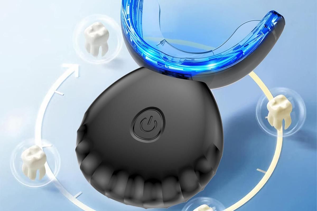 Portable Teeth Whitening Kit with Blue Light Technology - Black V1263-JX-6533-1