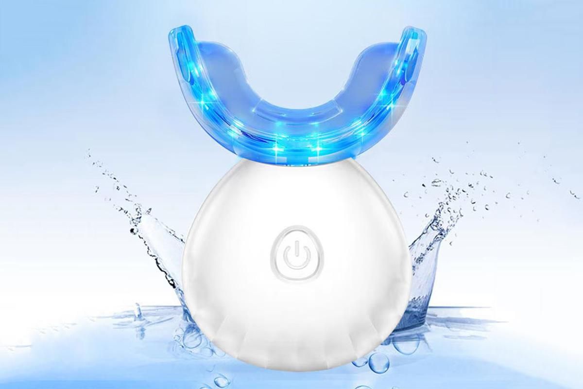 Portable Teeth Whitening Kit with Blue Light Technology - White V1263-JX-6533-2