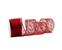 Snowflake Glitter Ribbon-Bright Red V1263-JX-654