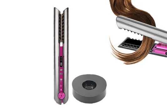 2-in-1 Rechargeable Cordless Flat Iron Hair Straightener Hair Curler V1263-JX-6543